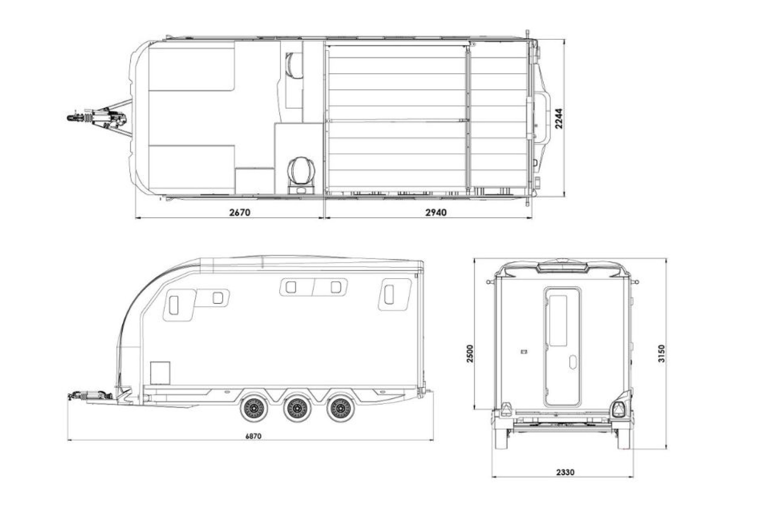Star-Treka Horse Trailer Drawing